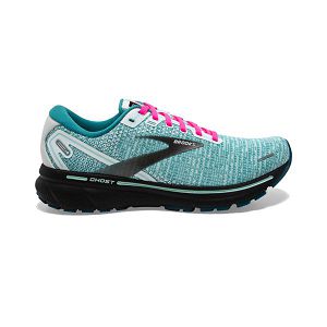 Brooks Ghost 14 Road Running Shoes - Womens, White/Black/Blue | IE-DJK948132